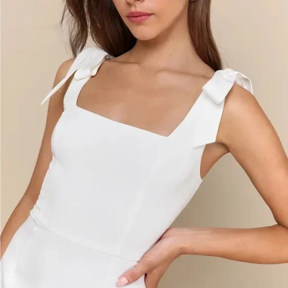 Lulu's White Tie-Shoulder Mini Dress - Picture 2 of 14